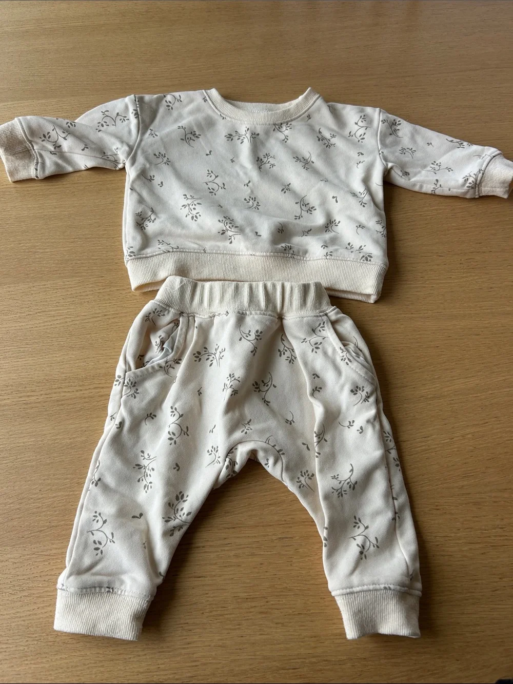 Kids Cream Ribbed Elastic Waist Bottoms